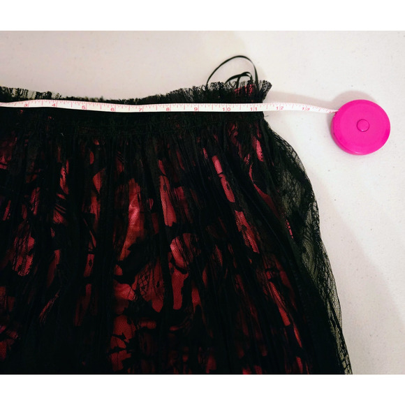 Johnny Was Yolanda Jade Boho pleated maxi skirt black lace fuchsia pink XS - Picture 12 of 16